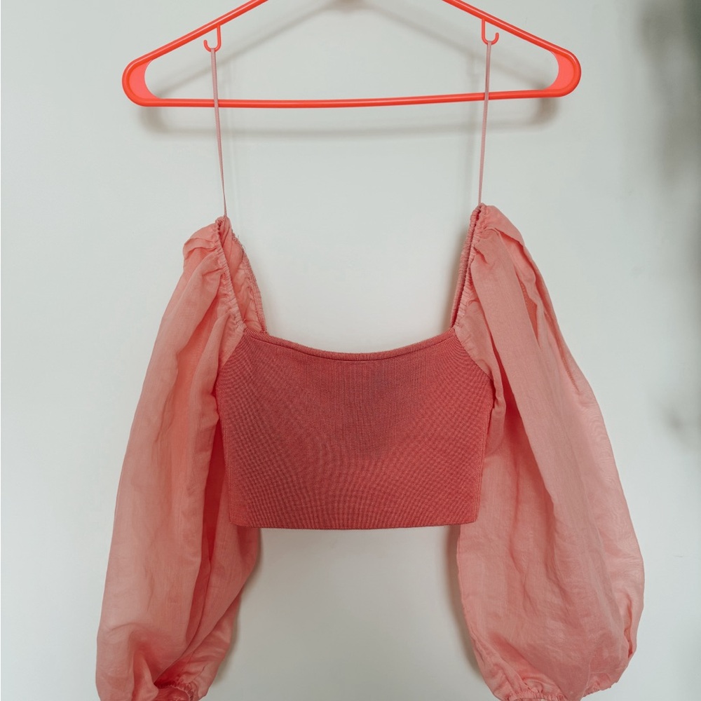 Pink Puff Sleeve Top